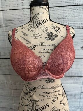 Victoria's Secret Lace Push-Up Bra in Mauve Pink 36DD